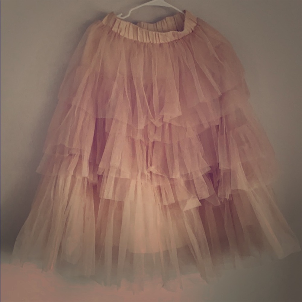 Peach colored tulle skirt